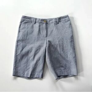 Talbots Women's Size 6 Blue White Striped Seersucker The Perfect‎ Shorts 10 Inch